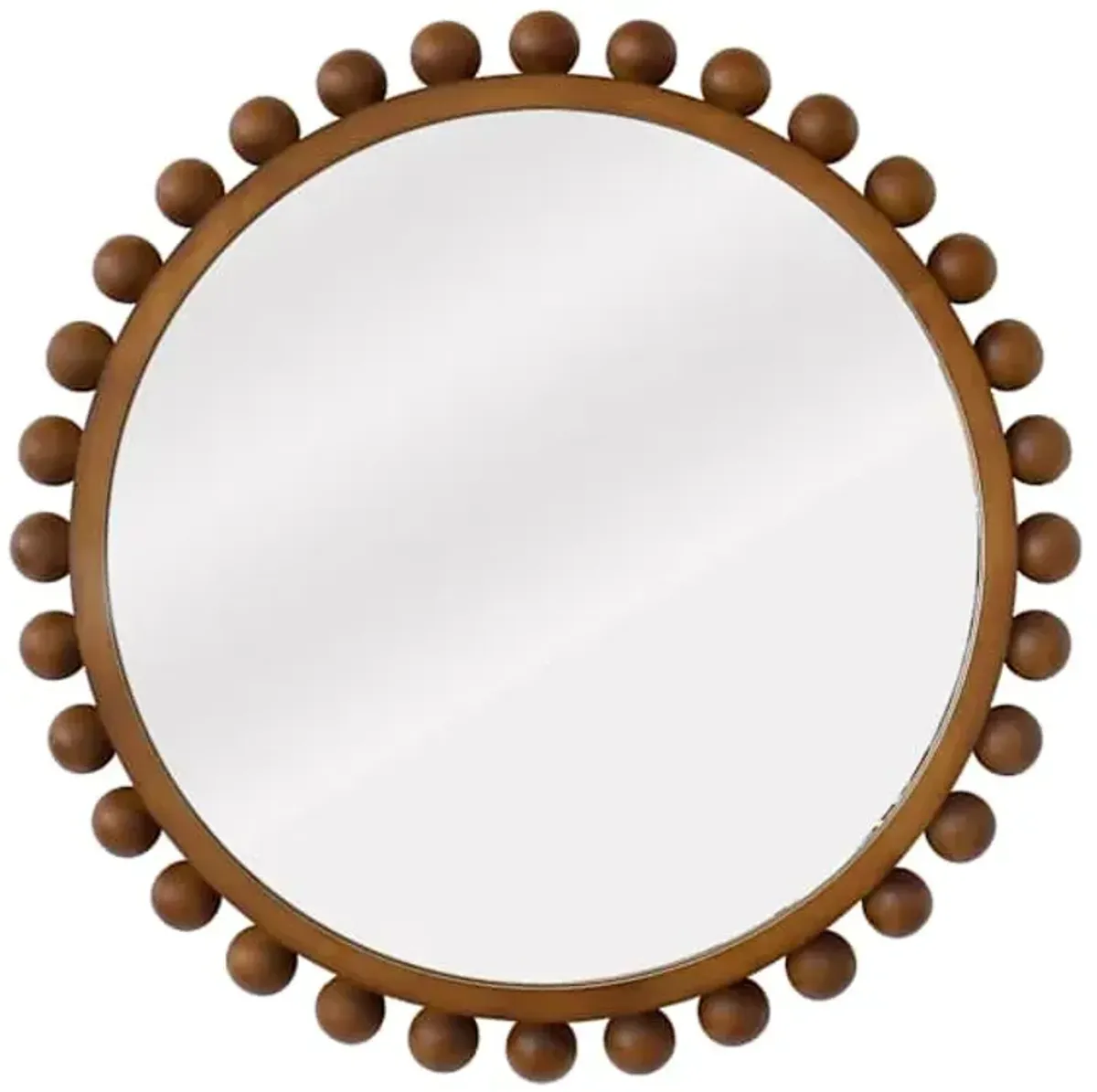 Wood Beaded Wall Mirror, 30"