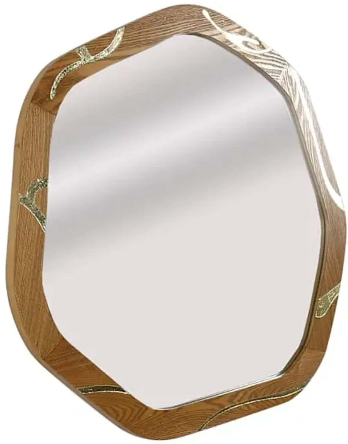 SCADpro Wooden Gold Embellishment Wall Mirror, 30"