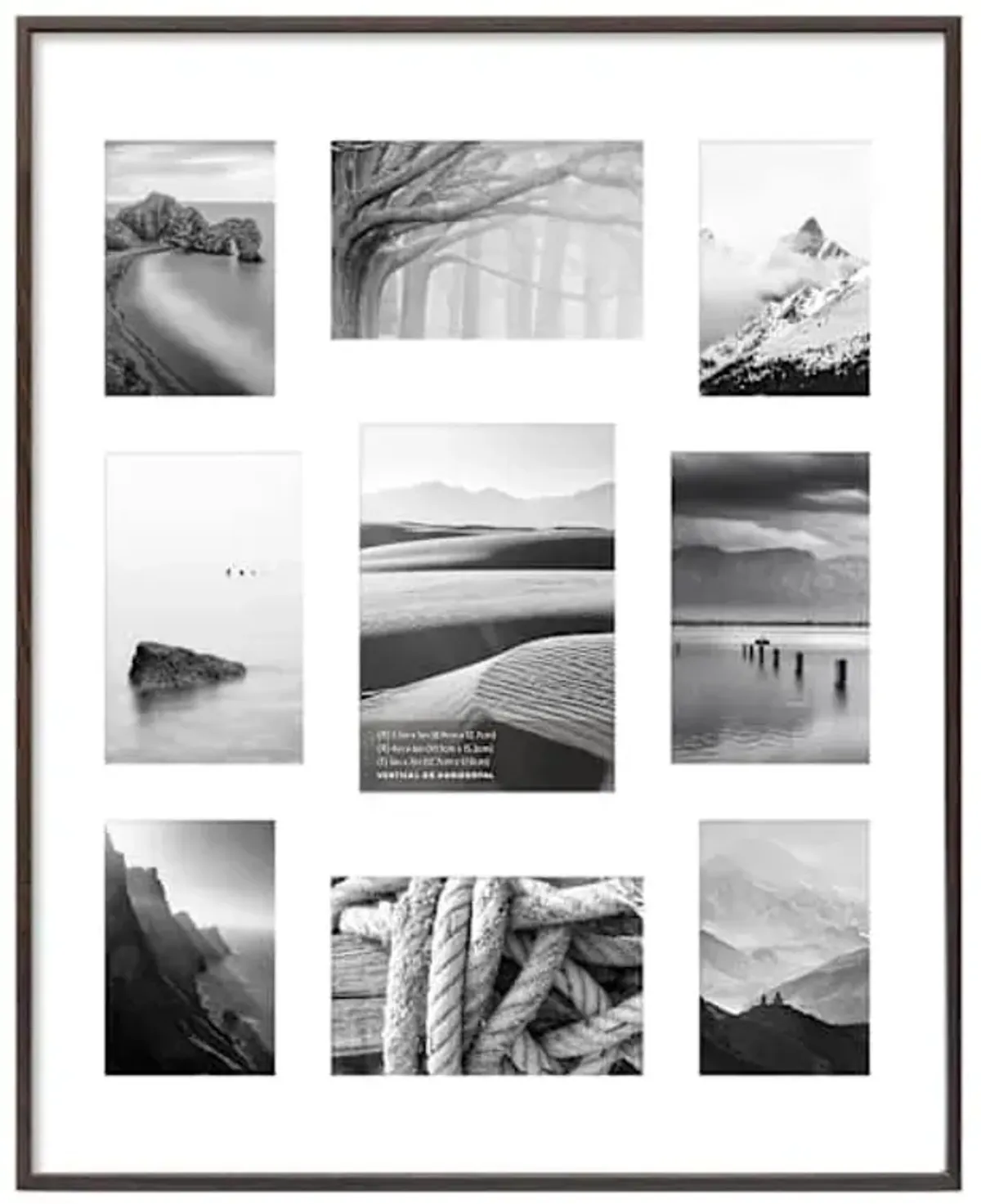 9-Opening Champagne Thin Collage Picture Frame, 16x20