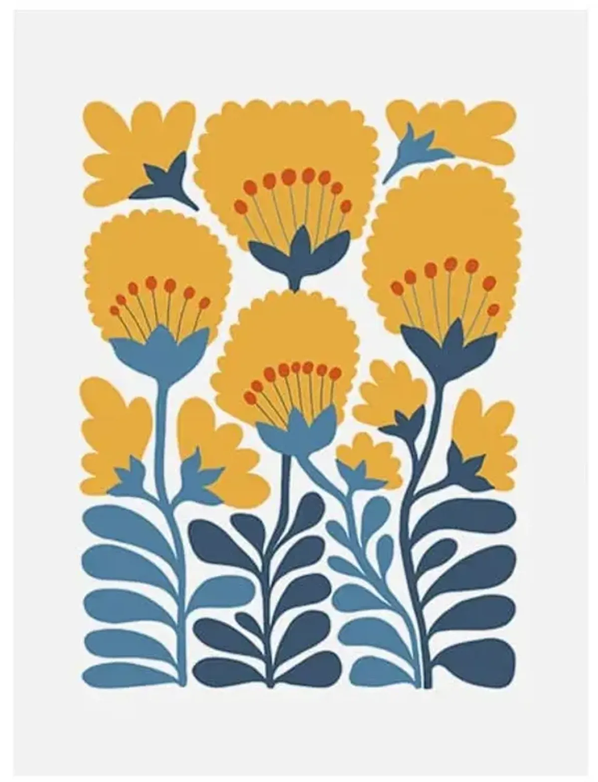 Whimsical Flowers Canvas Wall Art, 12x16