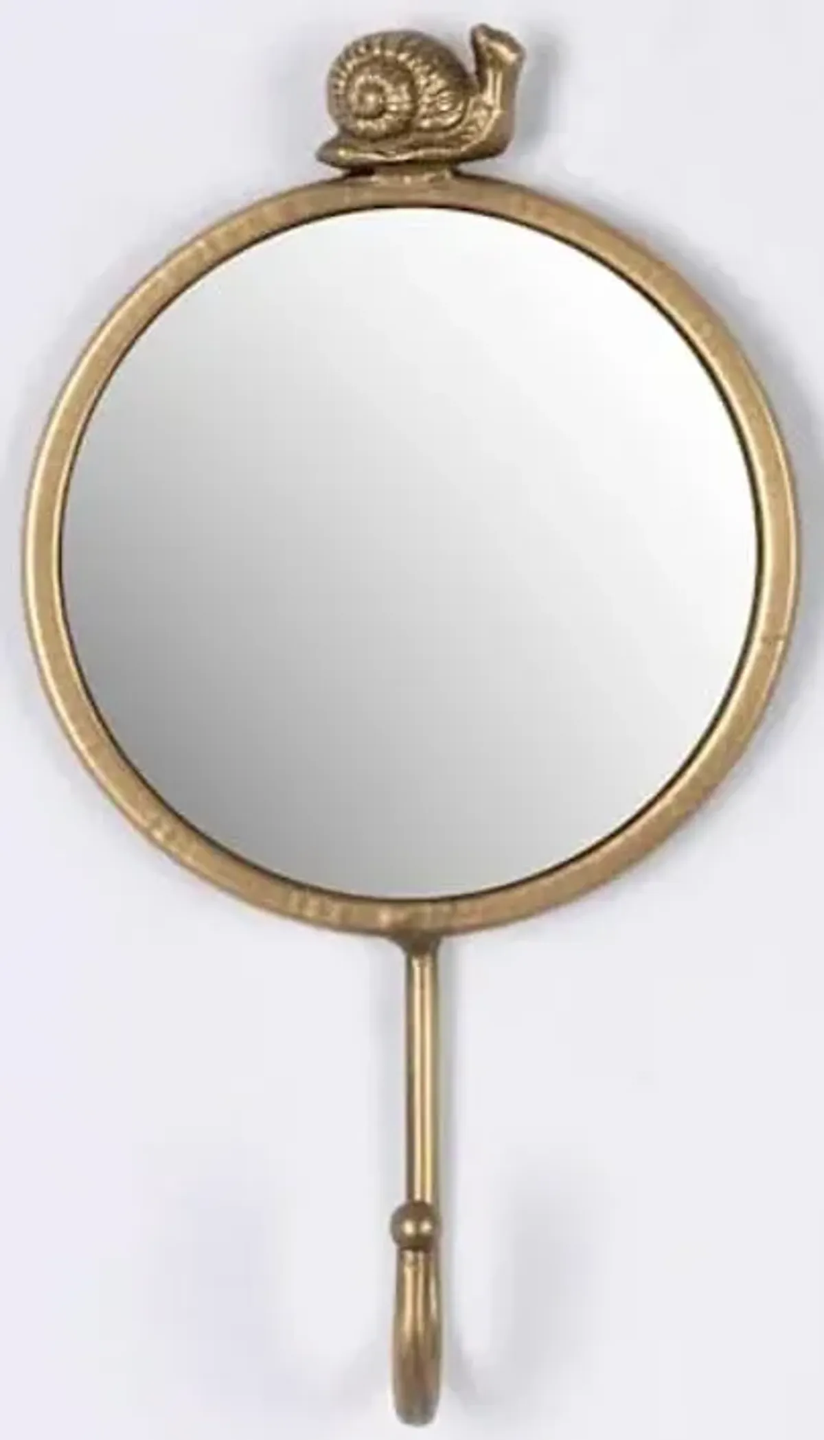 Snail Gold Metal Mirror Wall Hook, 6x10