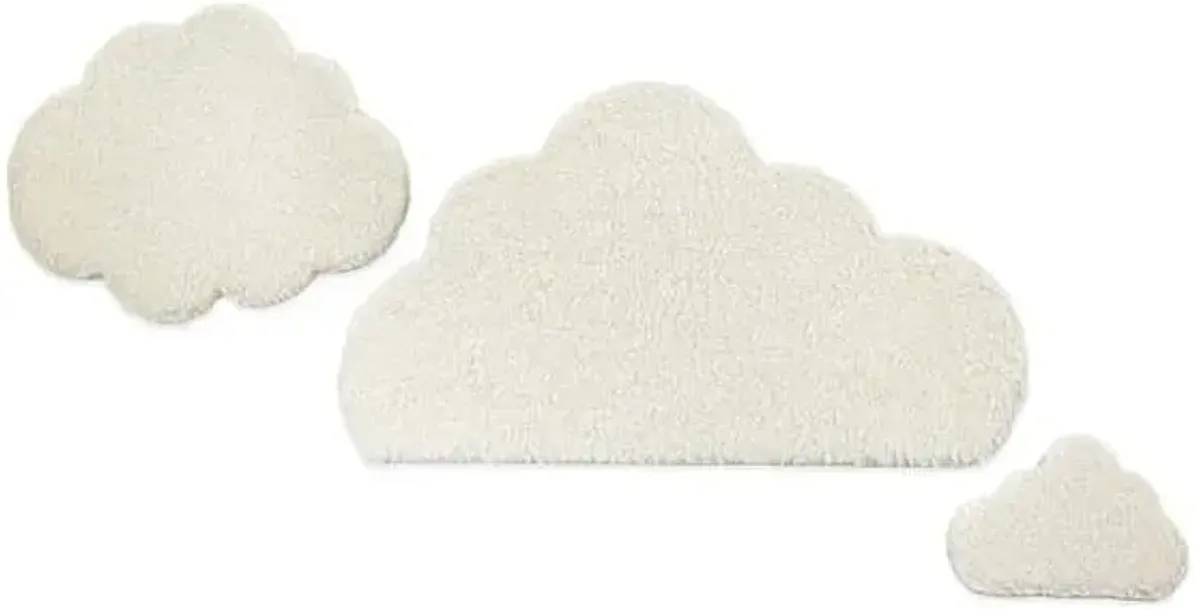 Set of Cloud Walll Plaques with Fabric