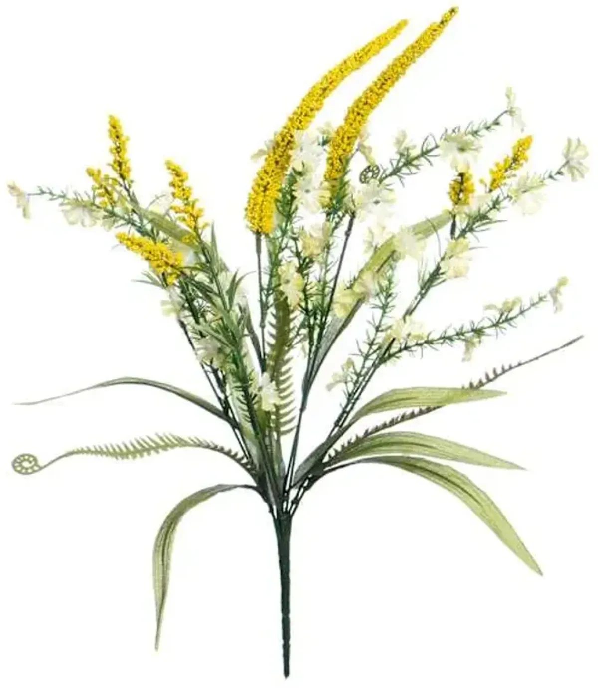 Yellow Cornflower & Heather Bush, 21"