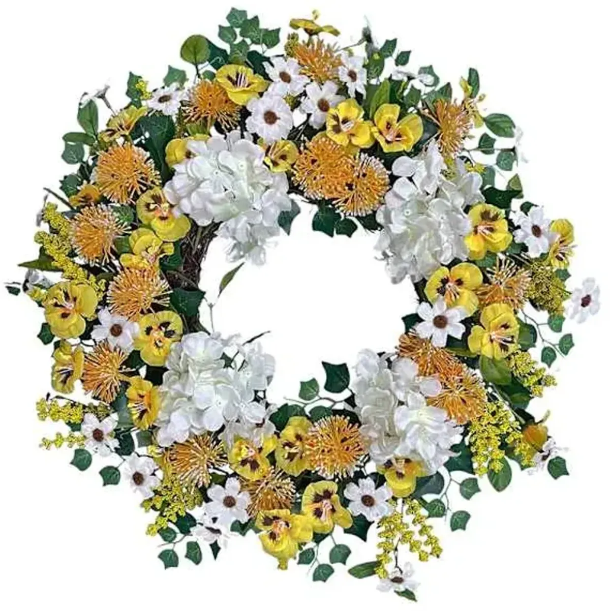 Hydrangea & Wild Flower Wreath, 22"