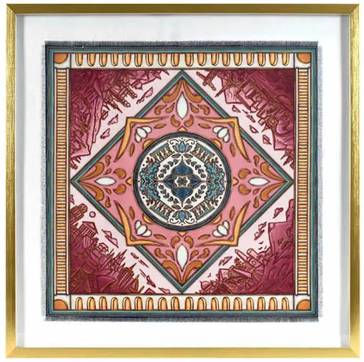 SCADpro Glass Framed Travelers Scarf Print Wall Art, 25"