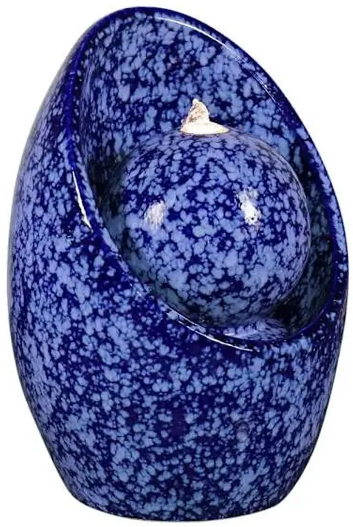 Halo Reactive Glaze Standing Outdoor Fountain With Light Blue, 22"