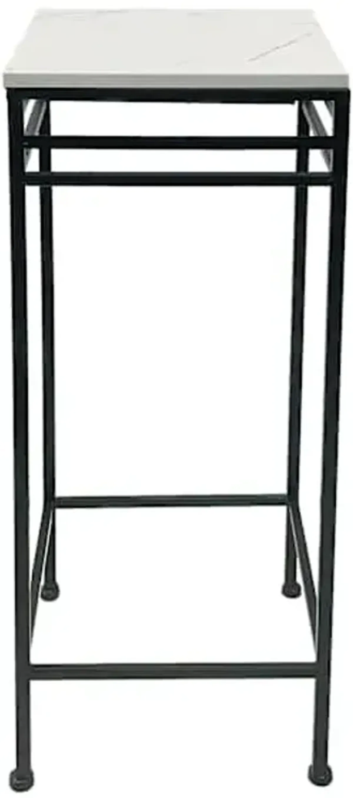 LARGE MARBLE PLANT STAND BLK