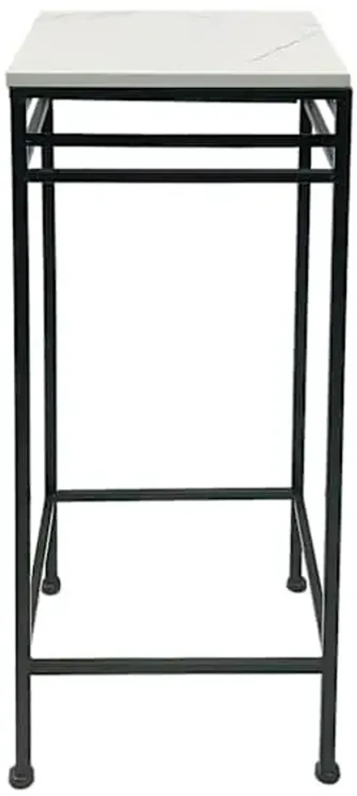 SMALL MARBLE PLANT STAND BLK