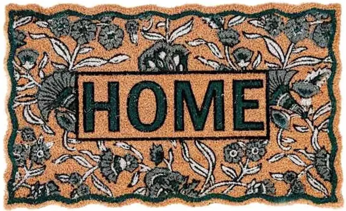 Home Floral Scalloped Coir Mat, 18x30