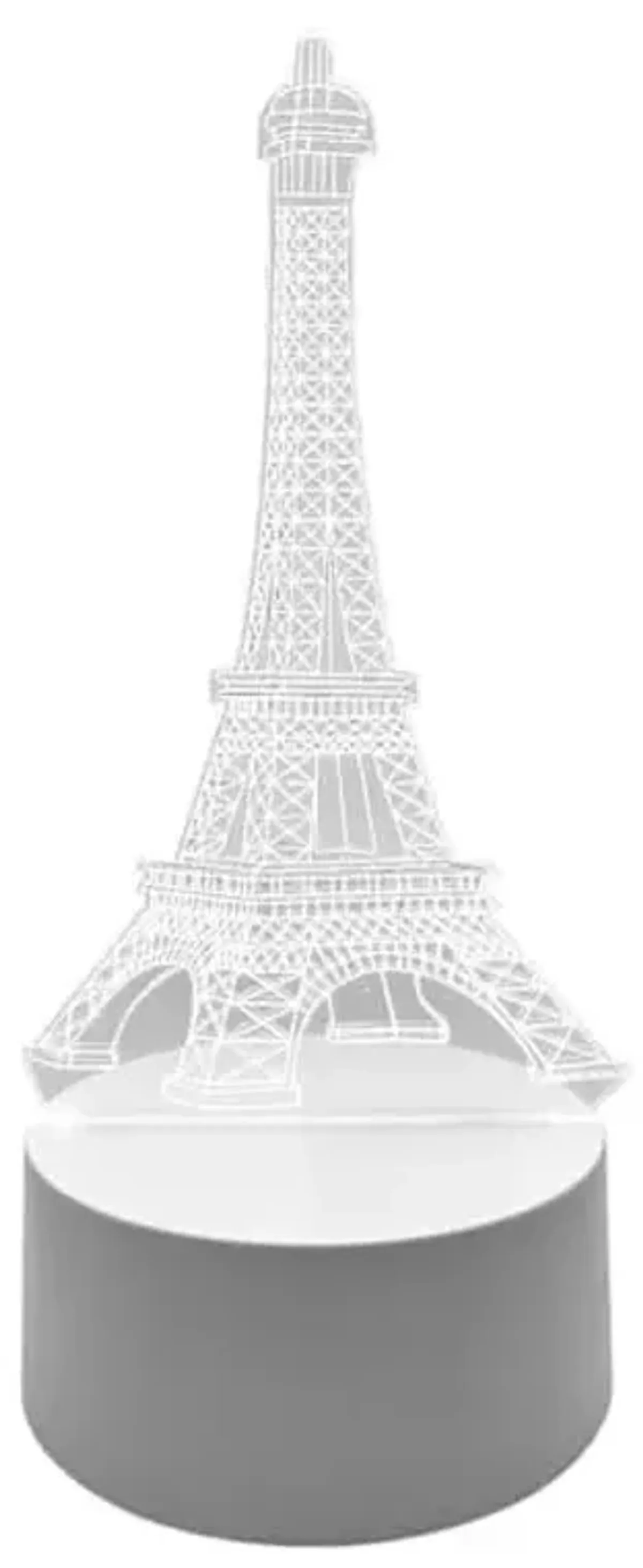 3D Eiffel Tower Acrylic LED Night Lamp, 9"