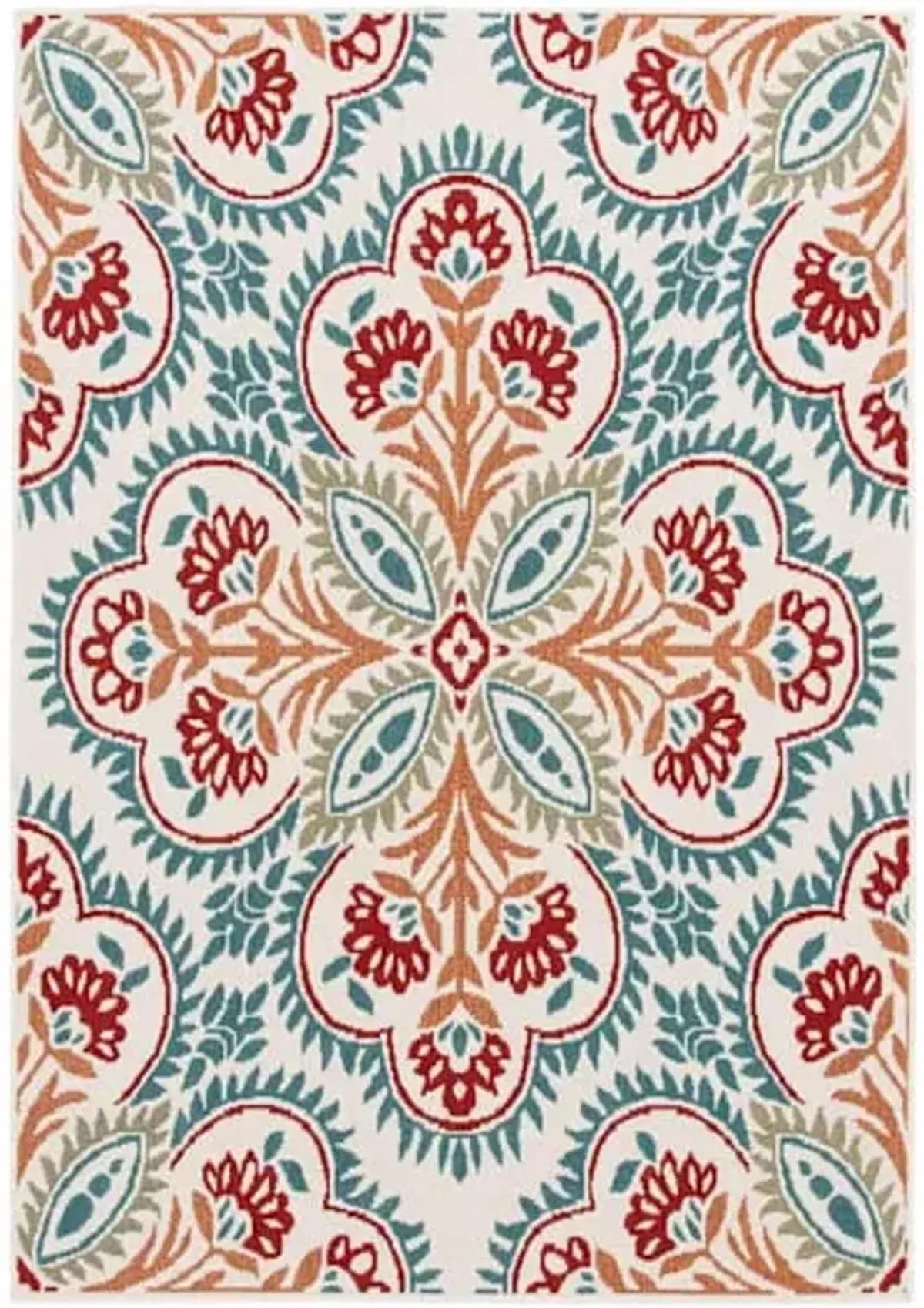 Solstice Annalise Blue & Red Outdoor Area Rug, 5x7