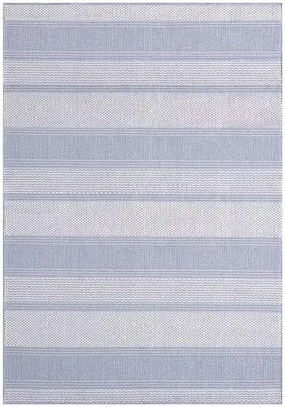 Grey & Blue Fifer Striped Outdoor Area Rug, 5x7