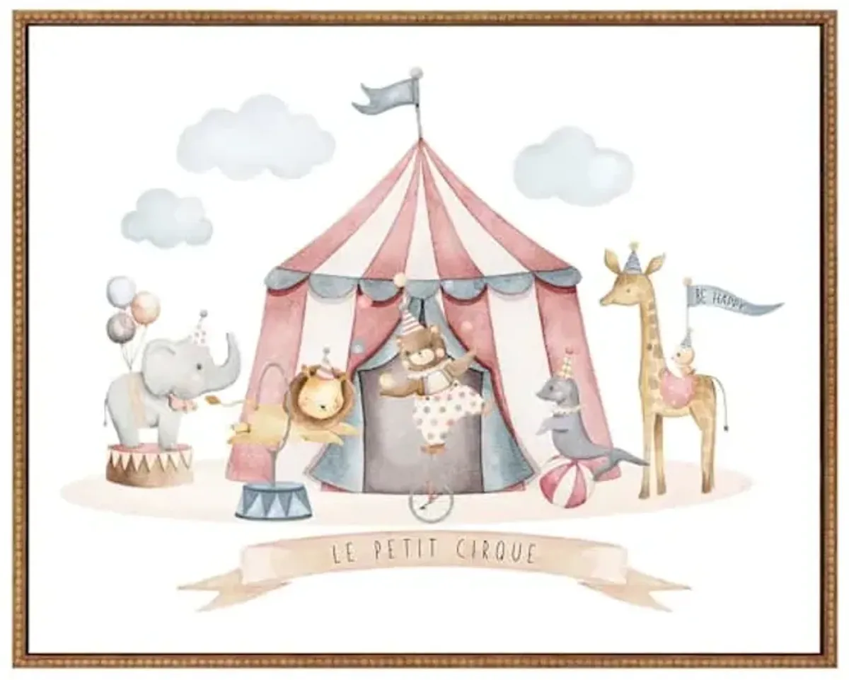 Framed Circus Characters Canvas Wall Art, 29x23