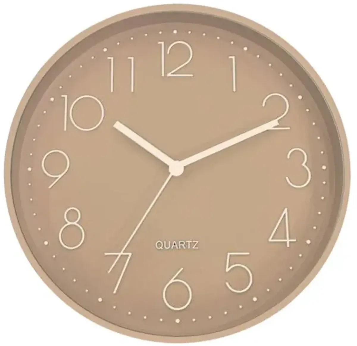 Monotone Beige Wall Clock, 12"