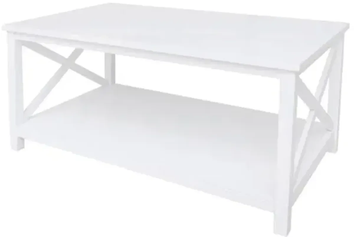Alexander Faux Wood Coffee Table, White