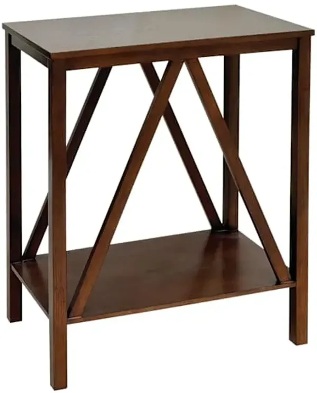 Wes Brown Wooden Accent Table, Walnut Finish