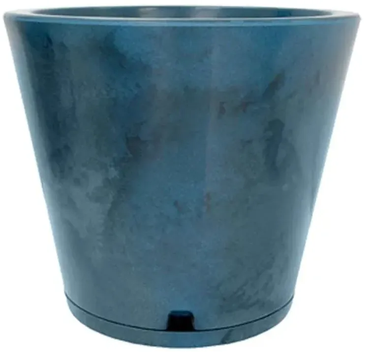 Genebra Blue Indigo Marble Effect Outdoor Planter, Small
