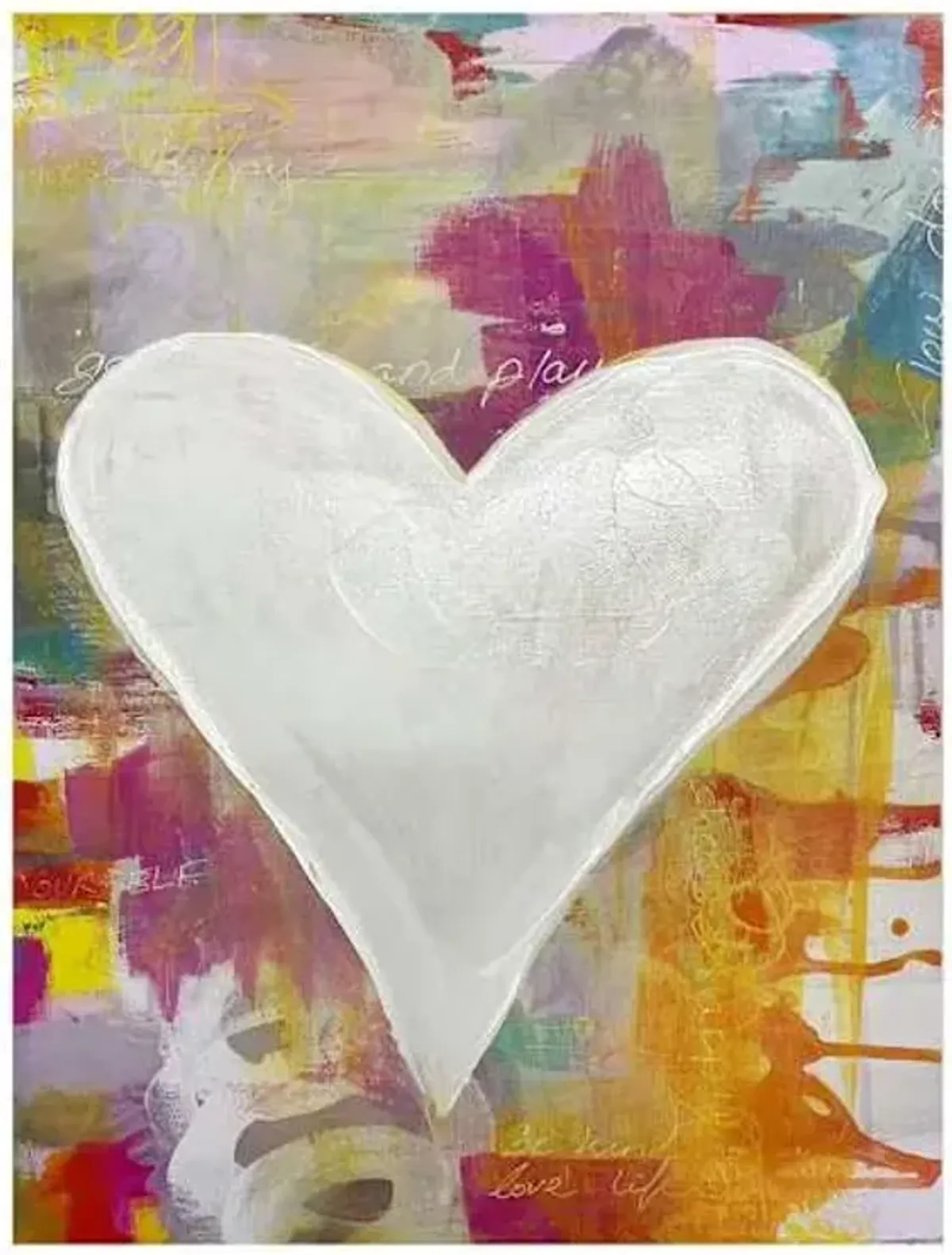 Multicolor Heart Canvas Wall Art, 12x16
