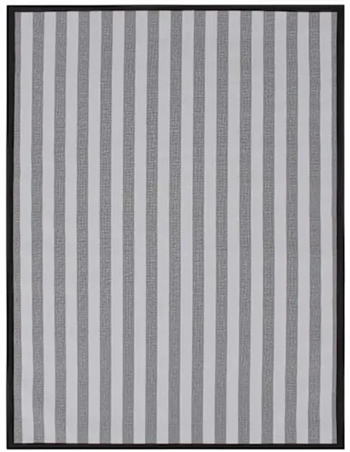 Black & White Striped Textilene Outdoor Area Rug, 5x7