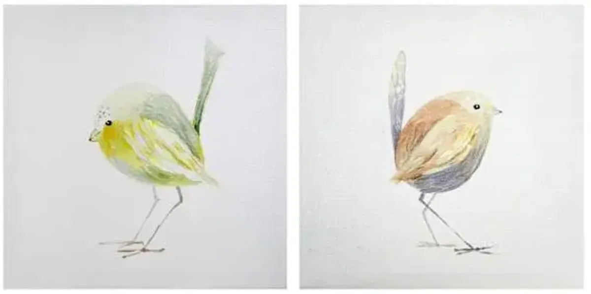 2-Piece Sweet Chickadee Canvas Wall Art, 12"