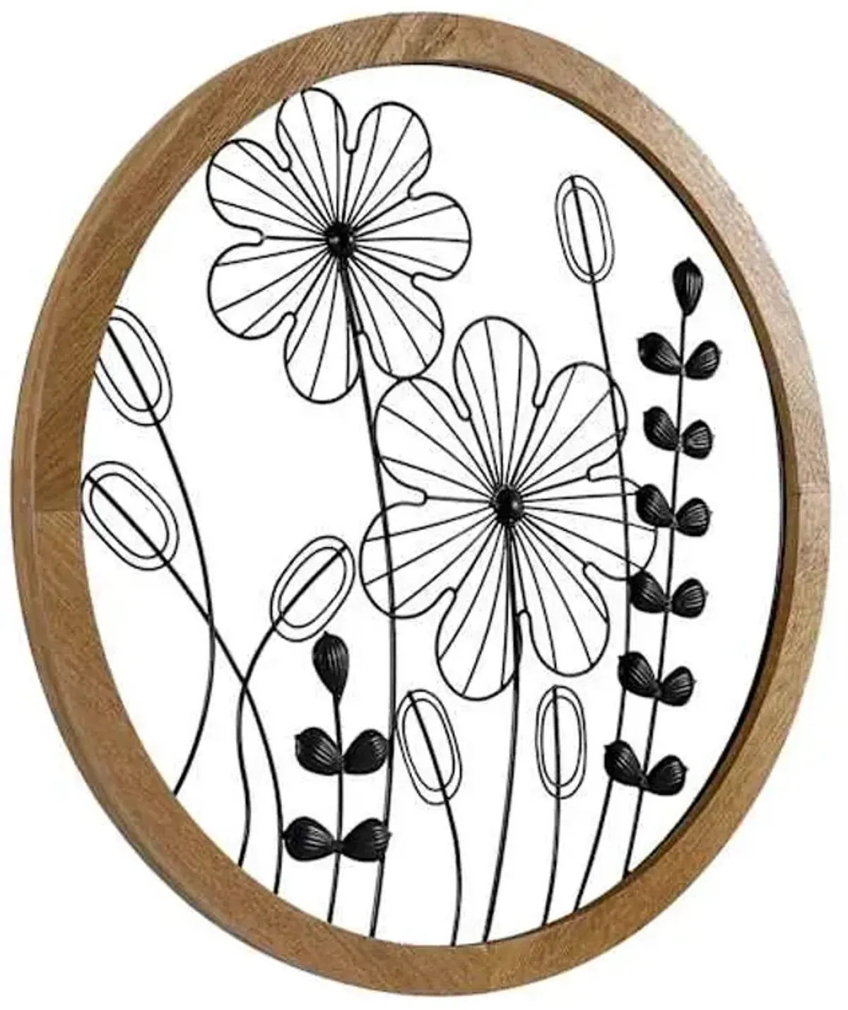 Circular Flower Metal & Flower Wall Decor, 20"