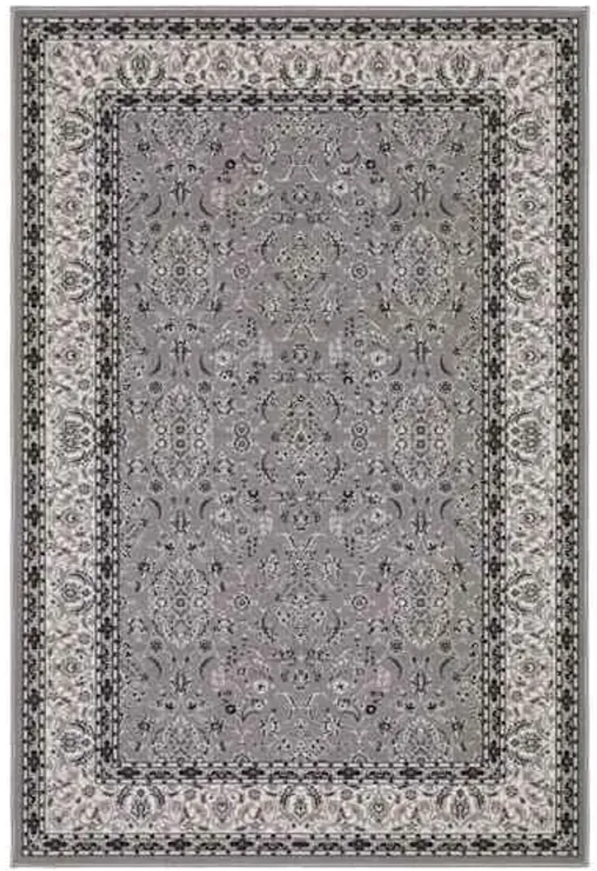 (D625) Barnes Grey Traditional Area Rug, 7x9