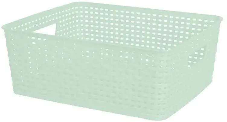 Mint Crossover Weave Storage Basket, Medium