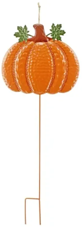 Homespun Harvest Orange Pumpkin Yardstake, 24"