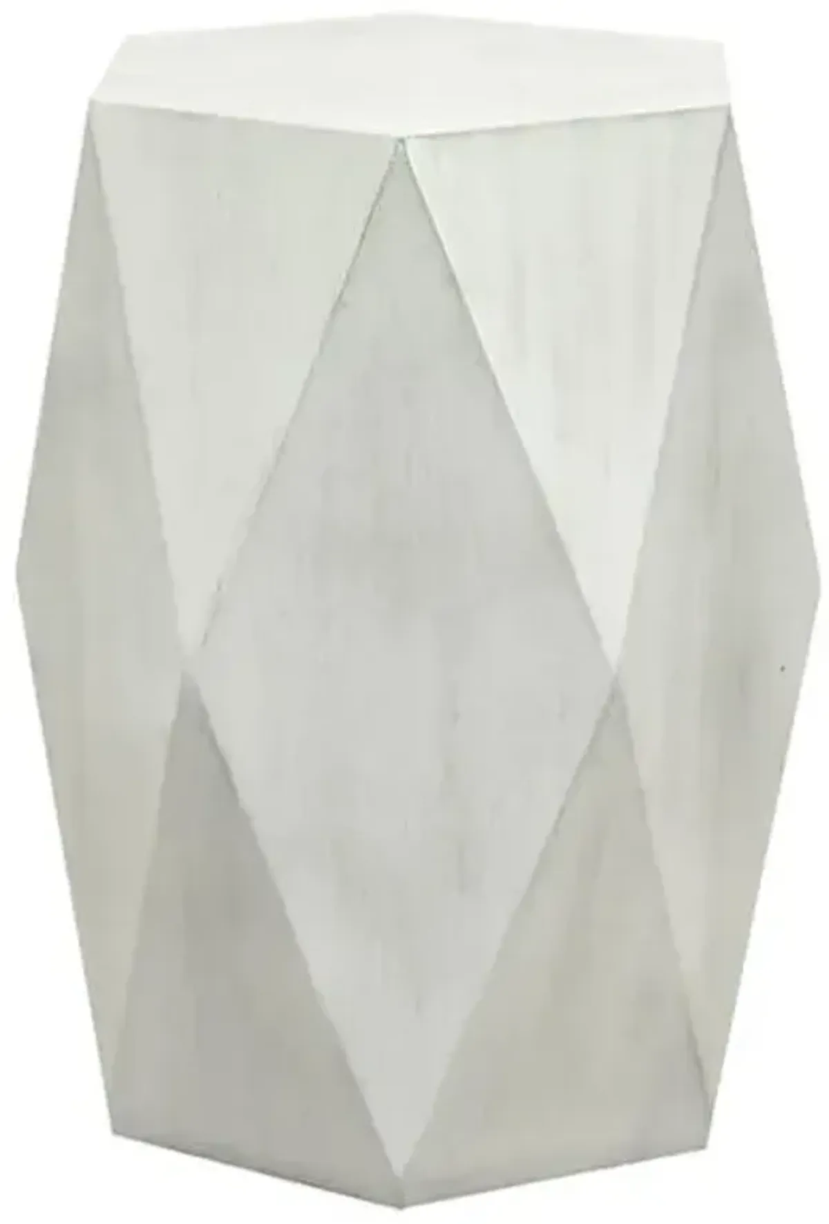 Found & Fable Hexagon Wooden Accent Table, White Ash Finish