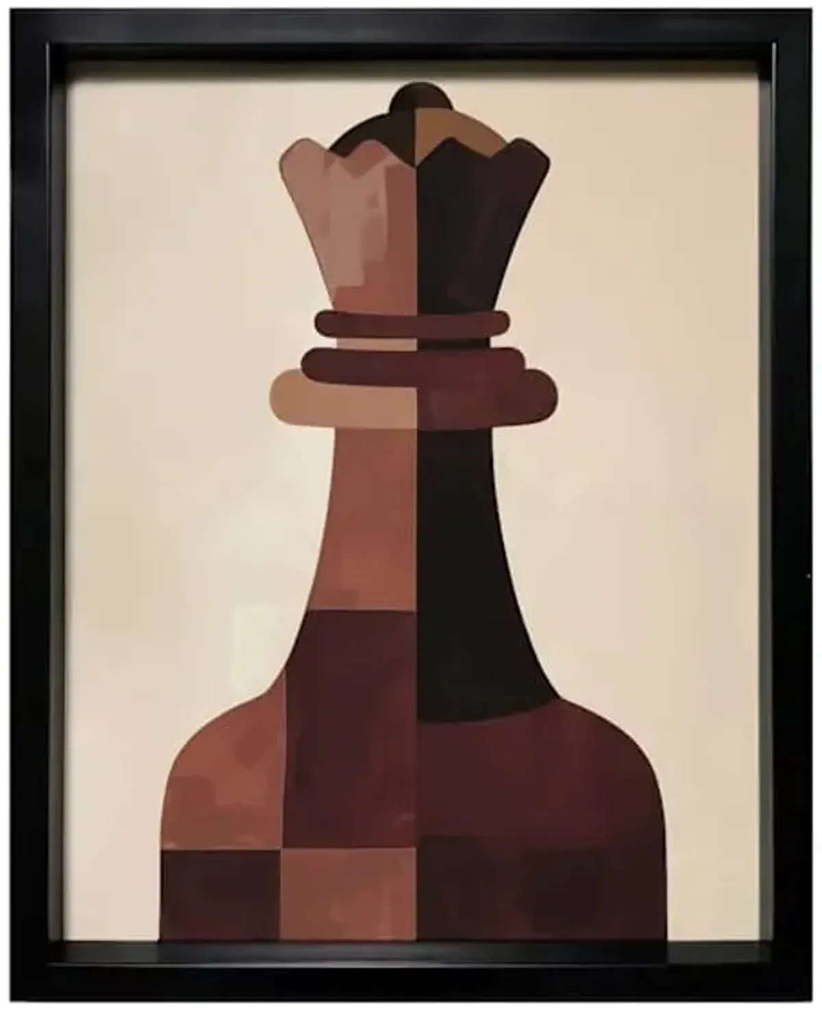 Crosby St. Glass Framed Chess Queen Paper Print Wall Art, 17x21