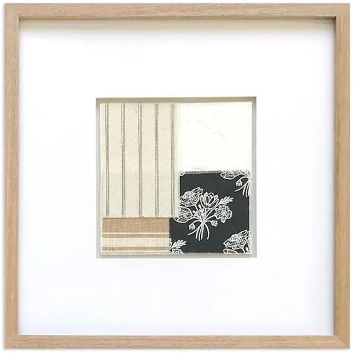 Framed Neutral Collage with Rasied Mat, 19"