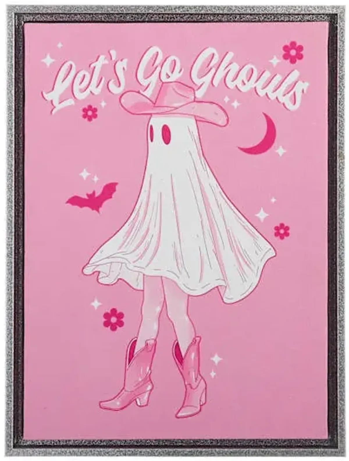 Hey Boo! Framed Go Ghouls Canvas Wall Art, 12x16