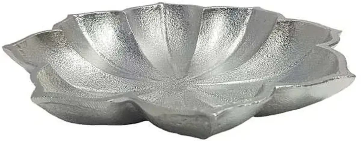 Silver Lotus Aluminum Tray, 13"