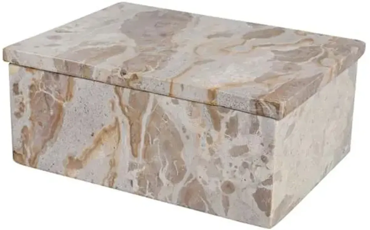 Natural Brown Marble Box, 9.5x7