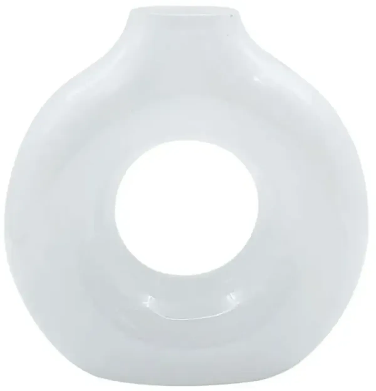 White Glass Vase, 6.7x7