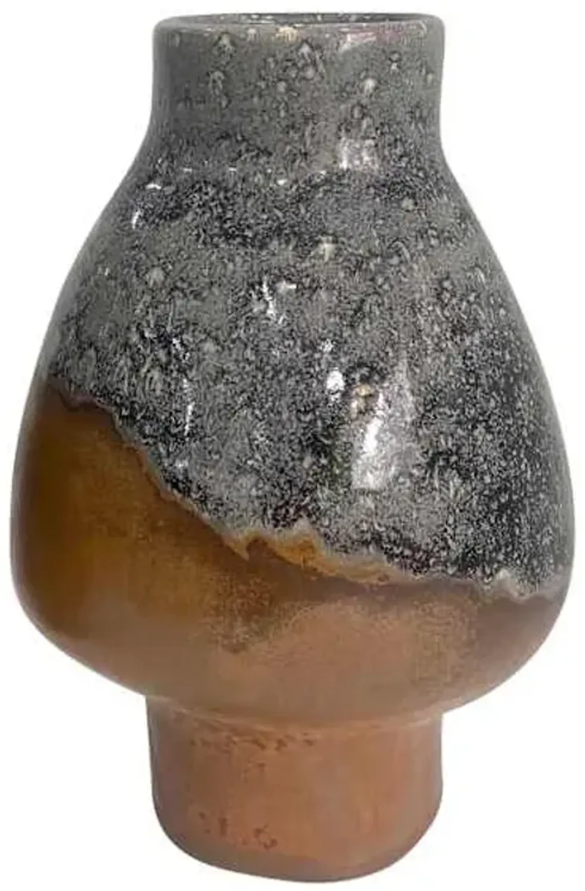 Black & Brown Roman Earth Shanghai Ceramic Vase, 10"