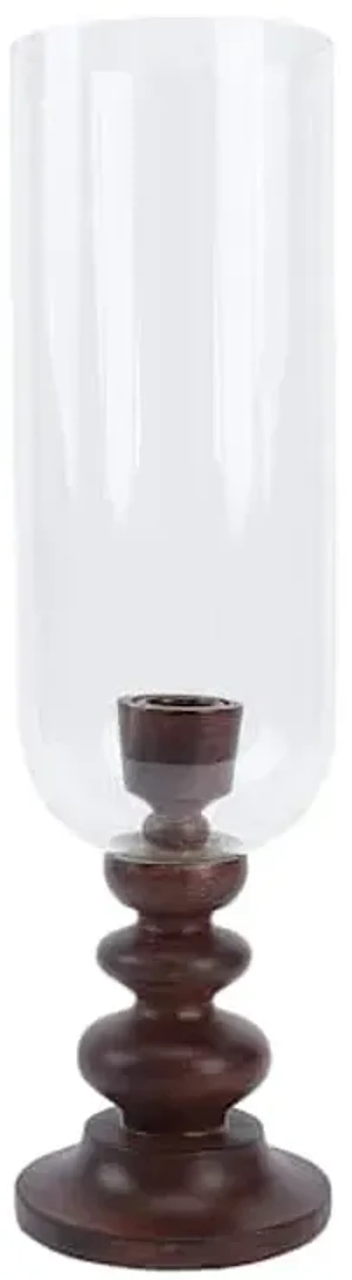 Brown Resin & Glass Taper Candle Holder, 14.5"