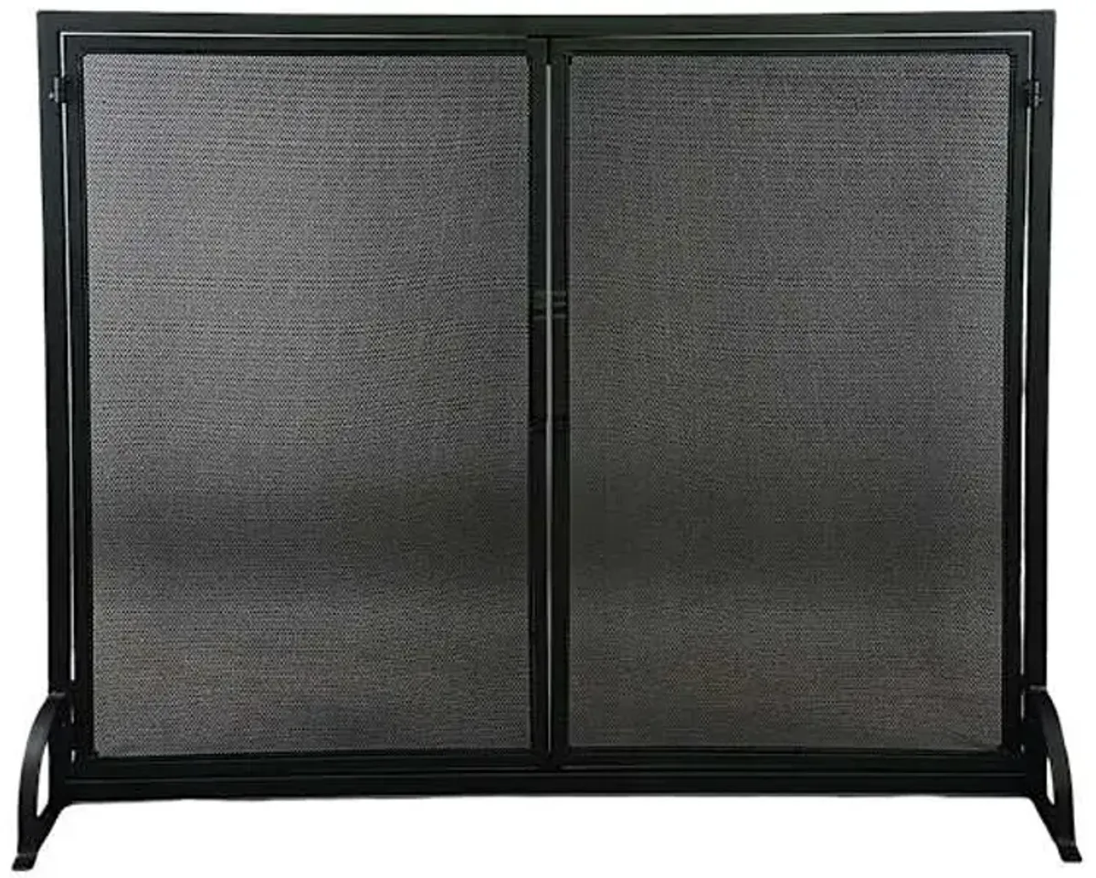 Black 2-Door Fireplace Screen, 30"