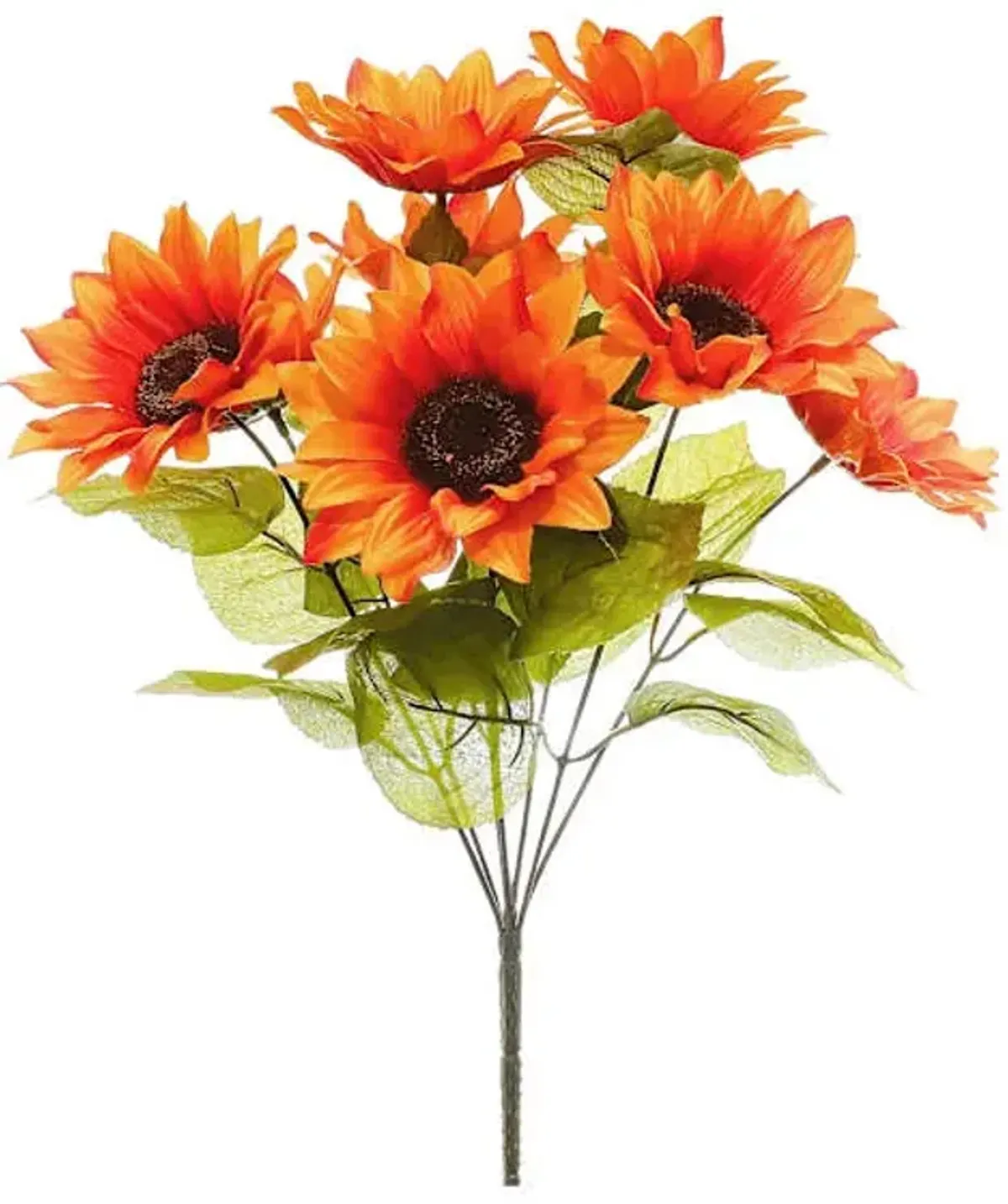 Orange Sunflower Bush, 17"