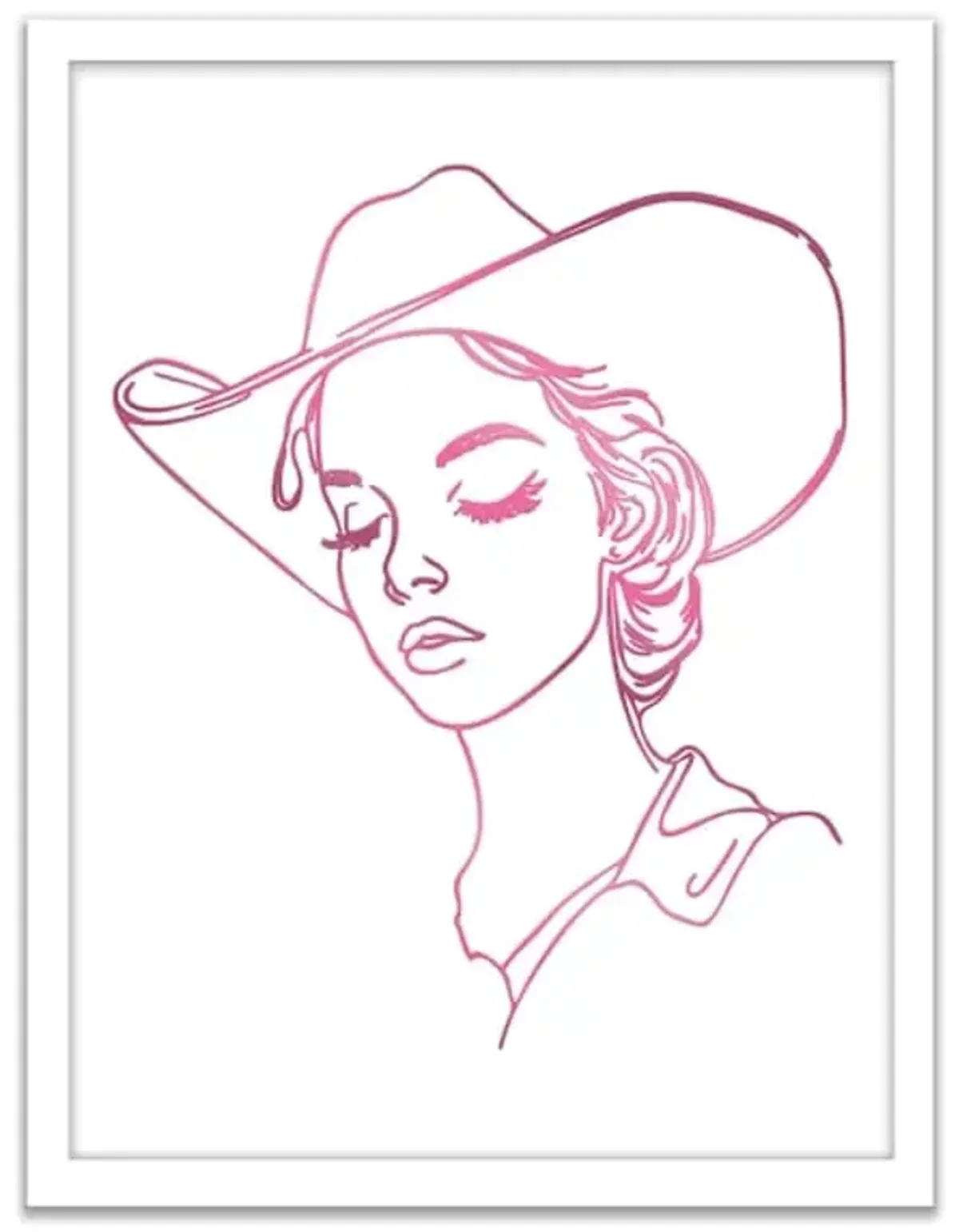 Framed Cowgirl Silhouette Foiled Wall Art, 16x12