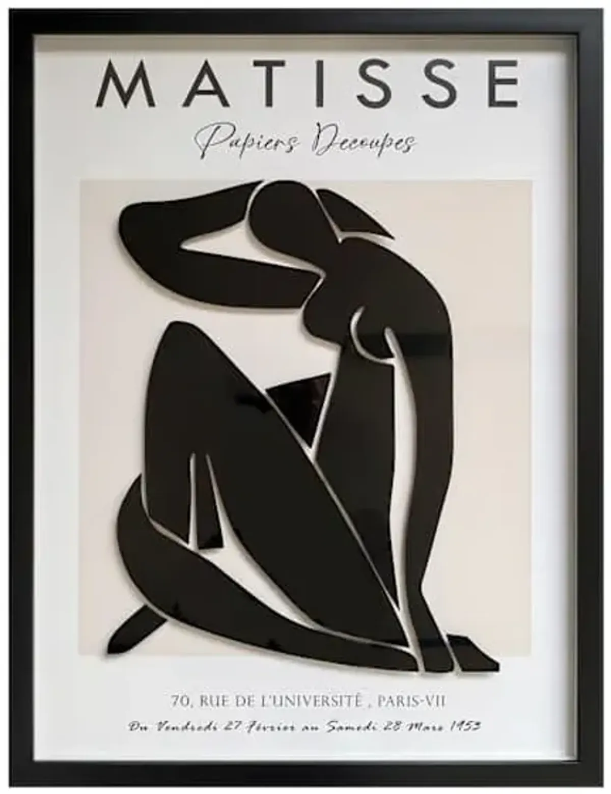 Framed Black Figure Matisse Poster Wall Art, 19x25