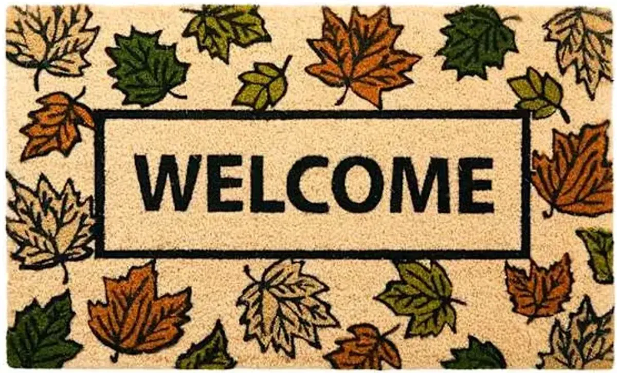 Welcome Fall Leaves Coir Mat, 18x30