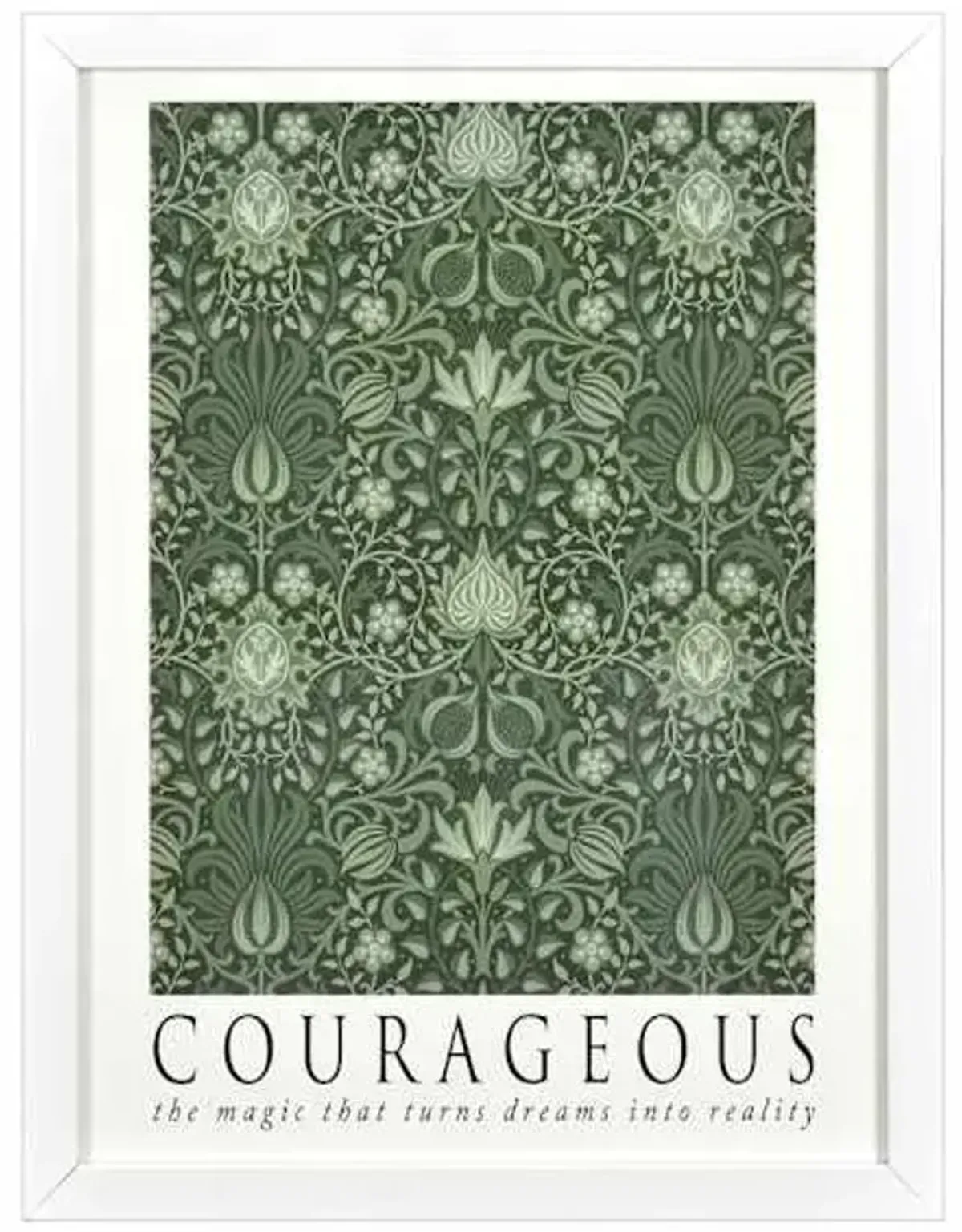 Glass Framed Courageous Print Wall Art, 13x17