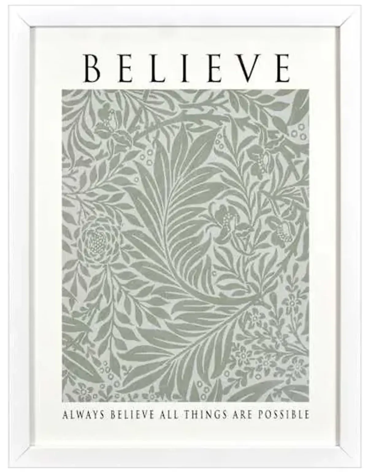 Glass Framed Believe Print Wall Art, 13x17