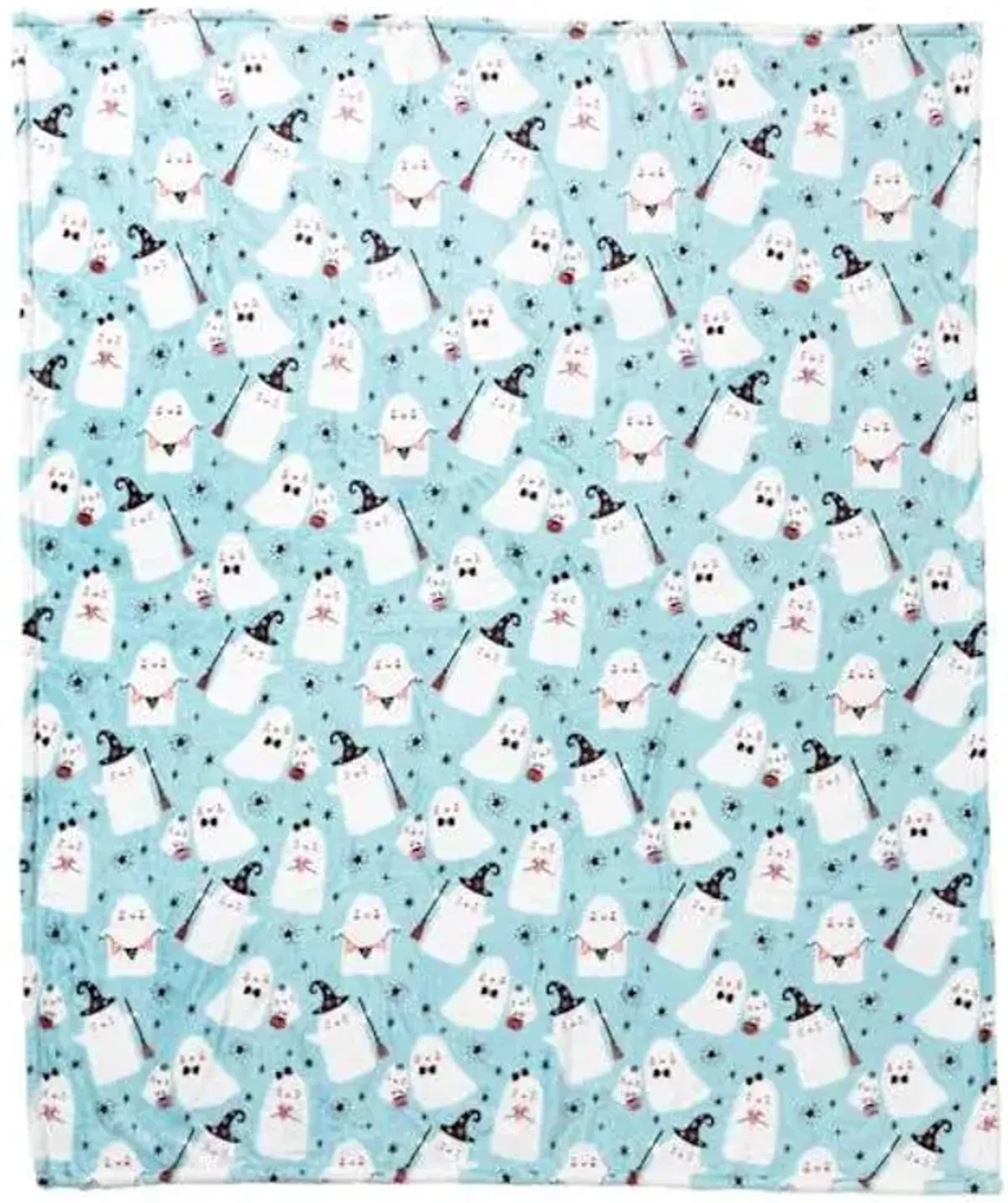 Spooky Ghost & Stars Multicolor Throw Blanket, 50x60