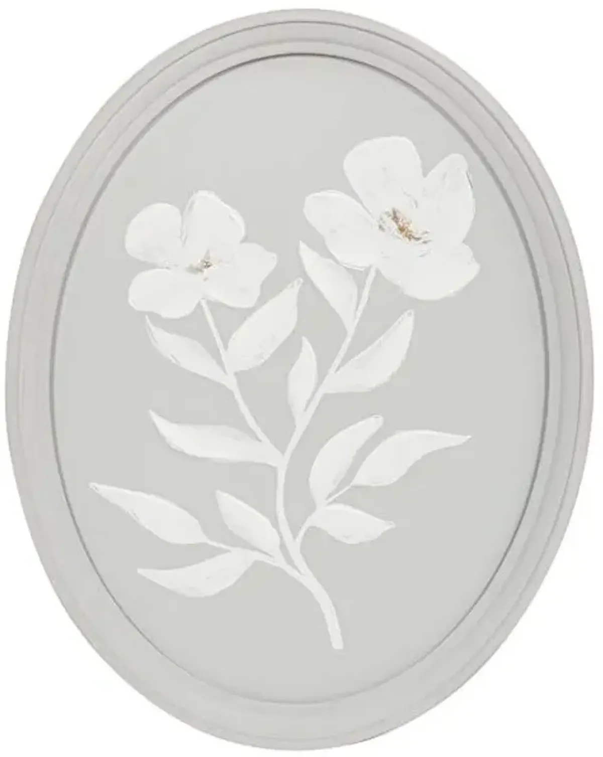 Grey & White Oval Wall Décor, 16x20