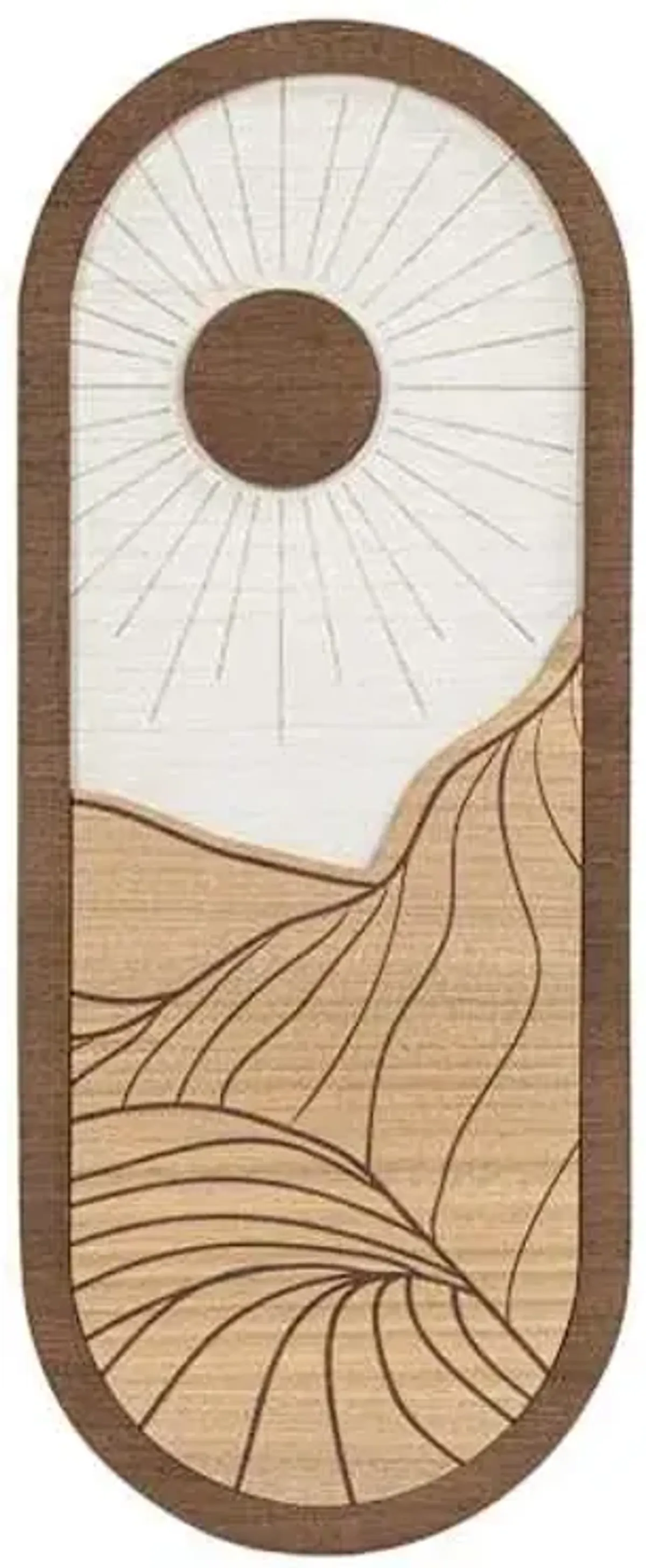 Mountain & Sun Wall Art, 8x20