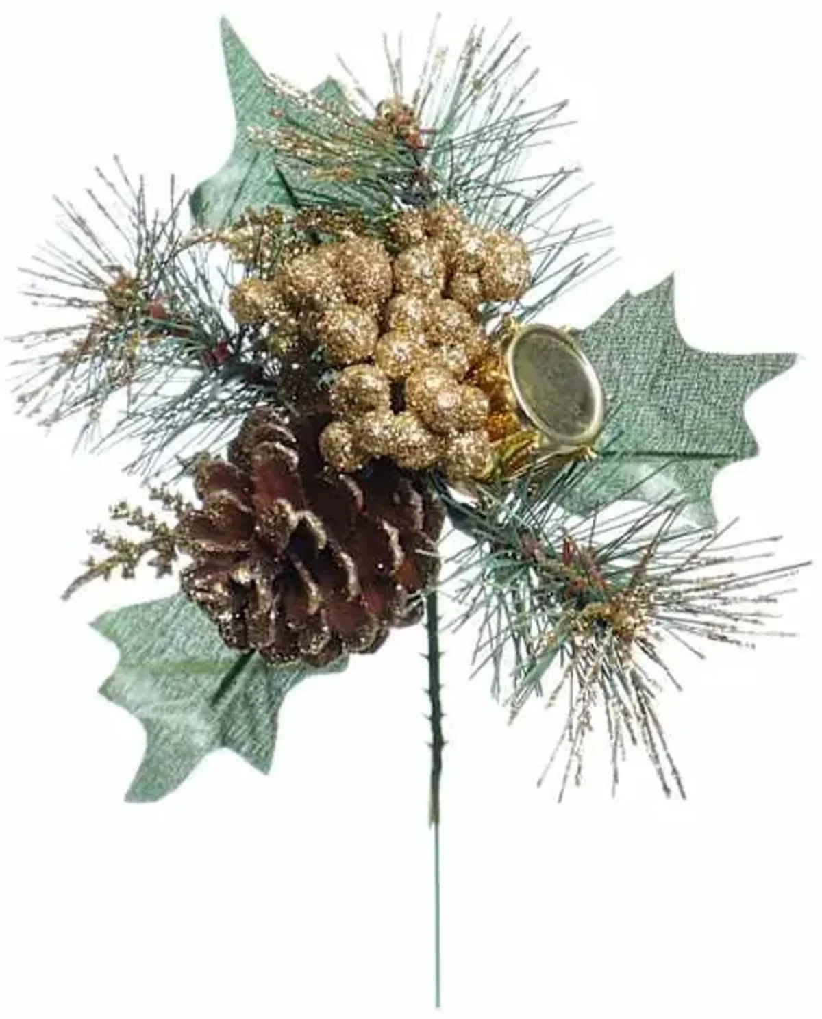 Drum, Berry, Cone & Pine Pick, 8"