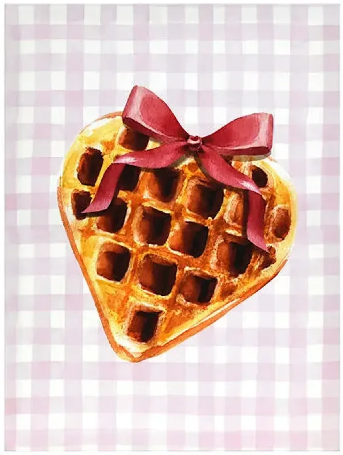 Heart Croissant with Bow Canvas Wall Art, 12x16
