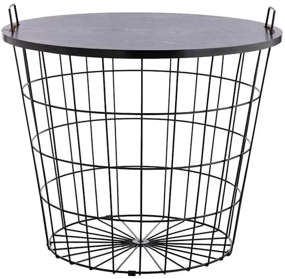 Honeybloom Wire Basket Storage Table, Black